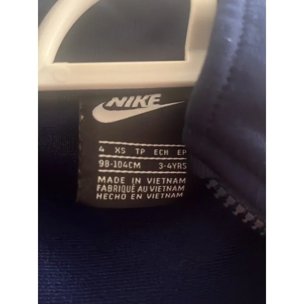 Nike‎ Kids Navy Blue Full Zip Track Jacket Futura Logo Size 4 XS 3-4YRS